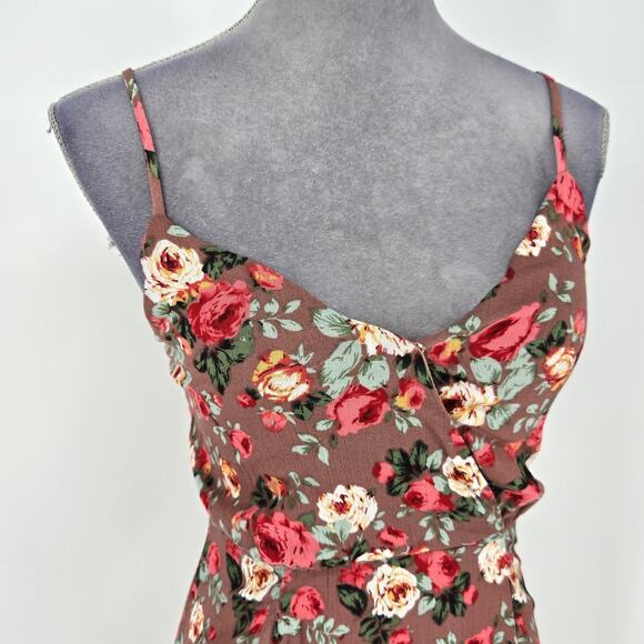 Lulus Dress Womens Small Terracotta Floral Maxi Back Zip Lined Beach Resort New - Picture 7 of 15